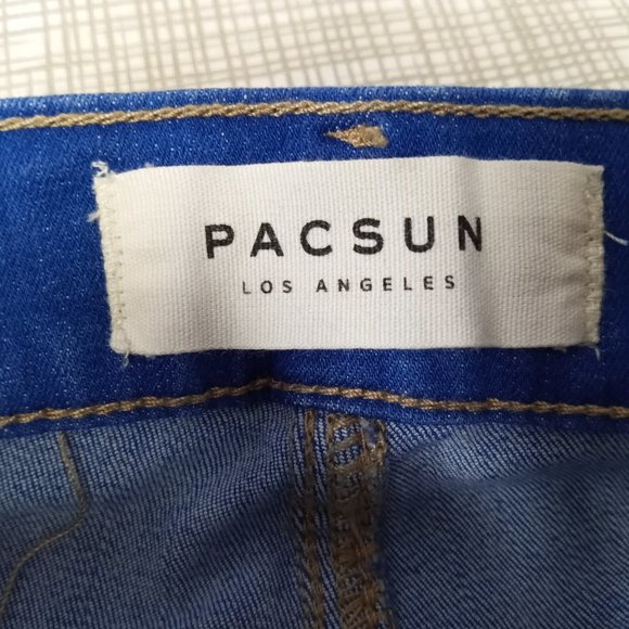 PACSUN Women's Ankle Jegging Jeans Size 30 High Rise Raw Hem Royal Blue Denim - Picture 8 of 15